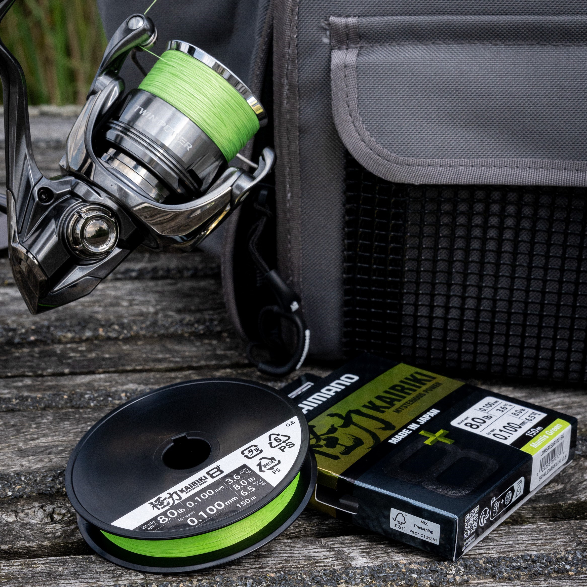 Shimano Pletená Šnúra Kairiki 8+ Mantis Green 0,13mm 9,1kg 150m