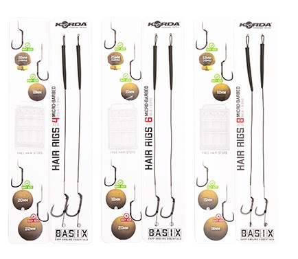 Korda Návazce Basix Hair Rigs Wide Gape 2 ks