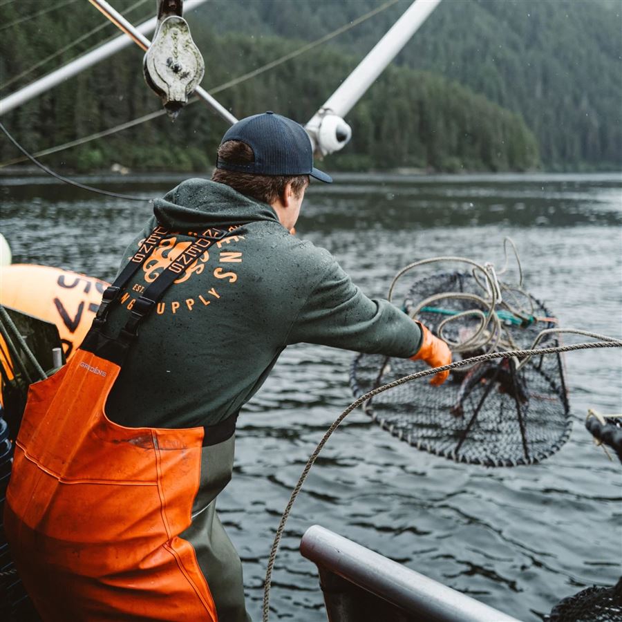 GRUNDÉNS Mikina Displacement DWR Hoodie Deep Forest XXL