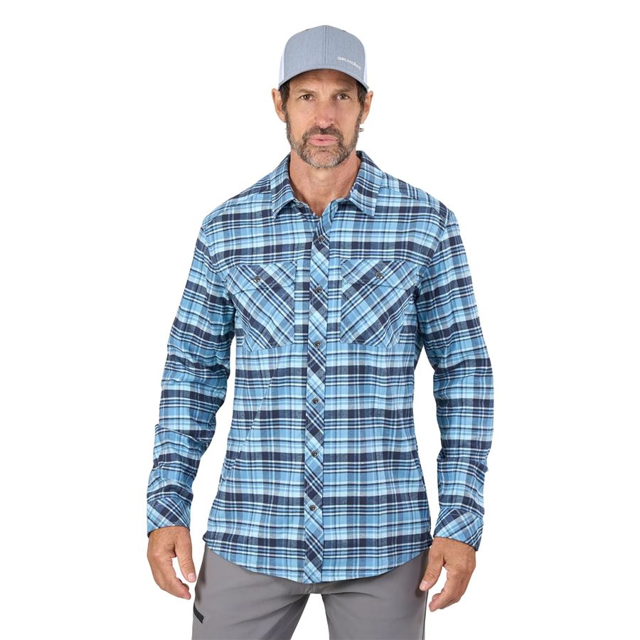 GRUNDÉNS Košeľa Dungeness Seawool Flannel Shirt Captain's Blue XXL
