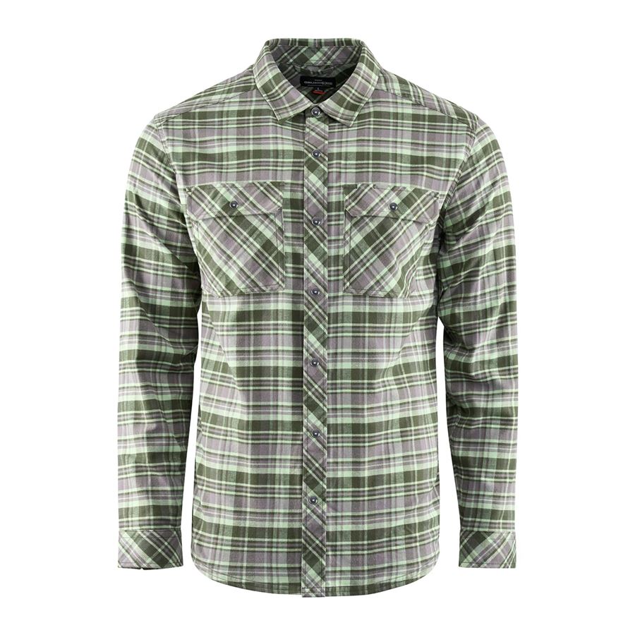 GRUNDÉNS Košeľa Dungeness Seawool Flannel Shirt Grass XXL