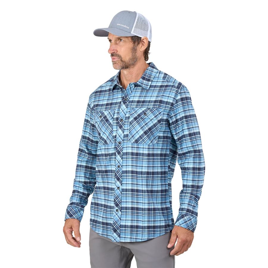 GRUNDÉNS Košeľa Dungeness Seawool Flannel Shirt Captain's Blue XXL