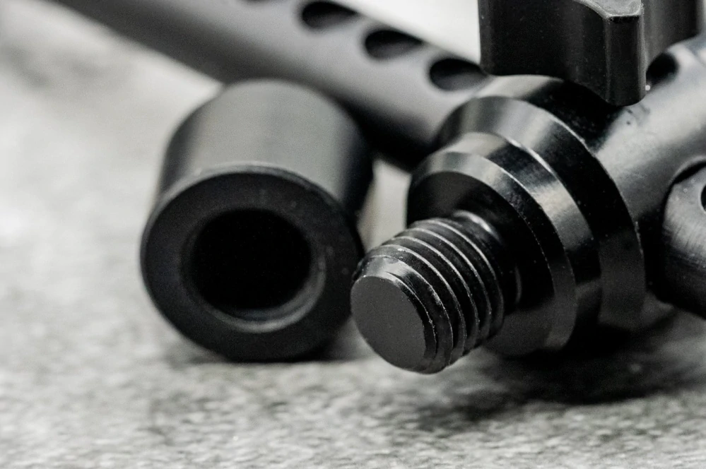 One More Cast Hrazda Elbowz Black Anodised Aluminium (Pair) 2rod Std (8" a 7")