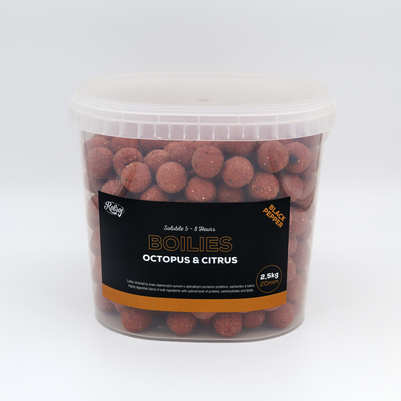 ROBROJ Soluble Boilies Octopus & Citrus & Black Pepper 20mm (2,5kg) - Rozpustné boilies