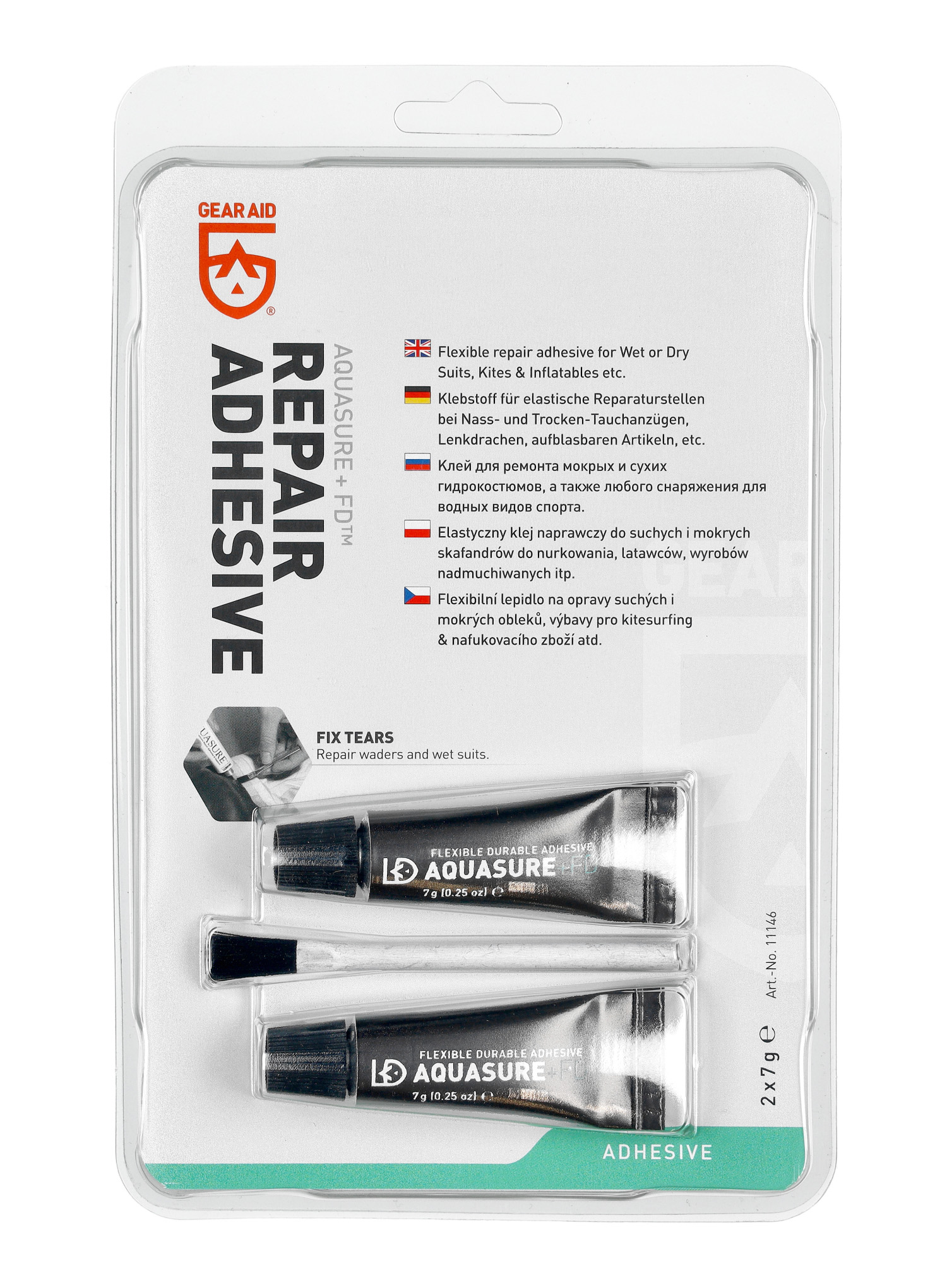 Lepidlo GearAid +FD Flexible Durable Adhesive 2x7g – Obrázok 1