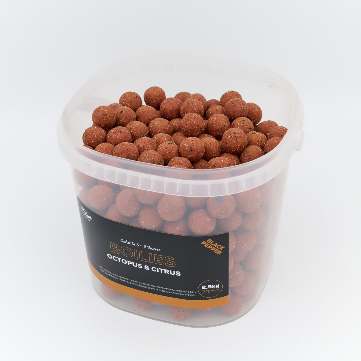 ROBROJ Soluble Boilies Octopus & Citrus & Black Pepper 20mm (2,5kg) - Rozpustné boilies – Obrázok 3
