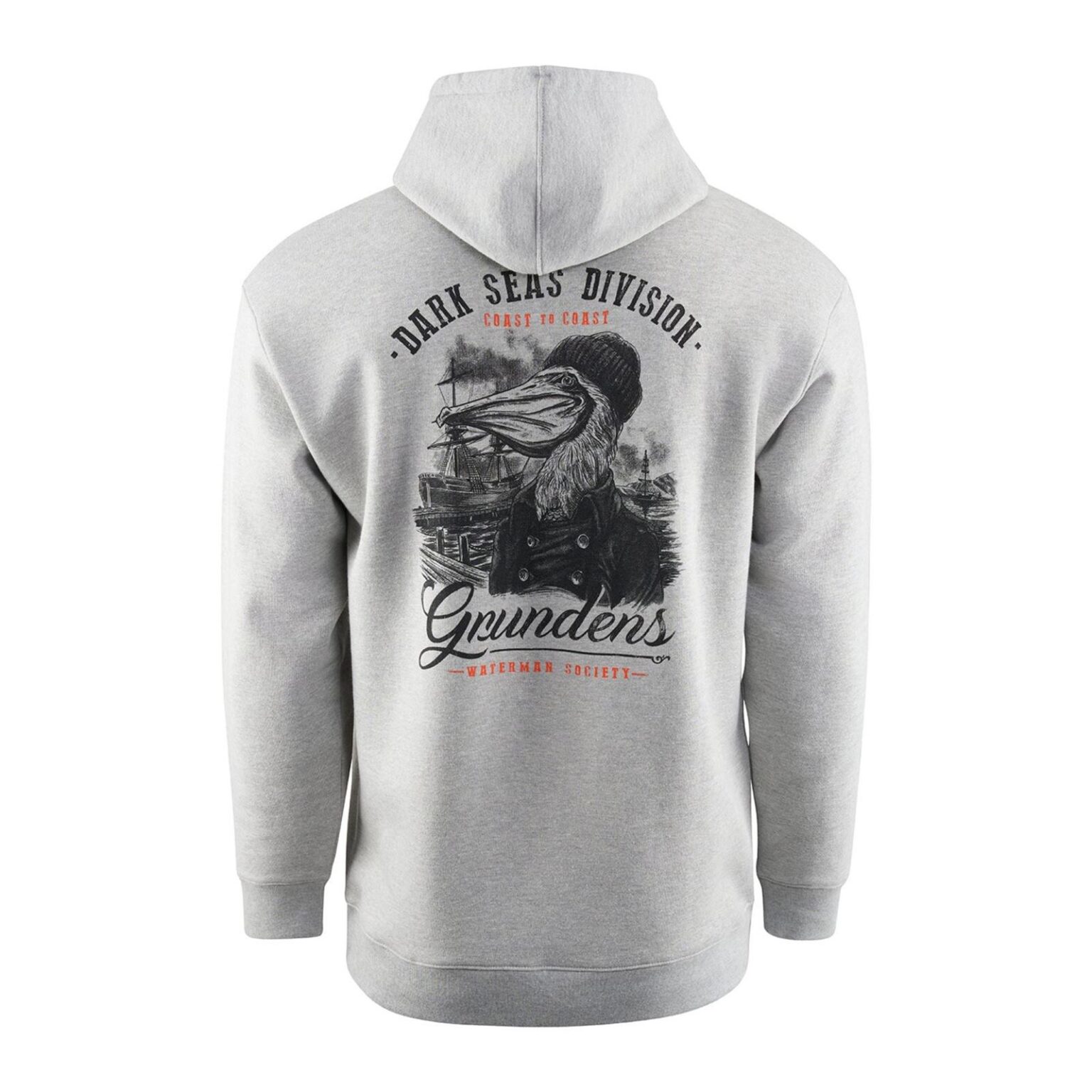 Dark Seas X Grundens Portsmith Hoodie Athletic Heather